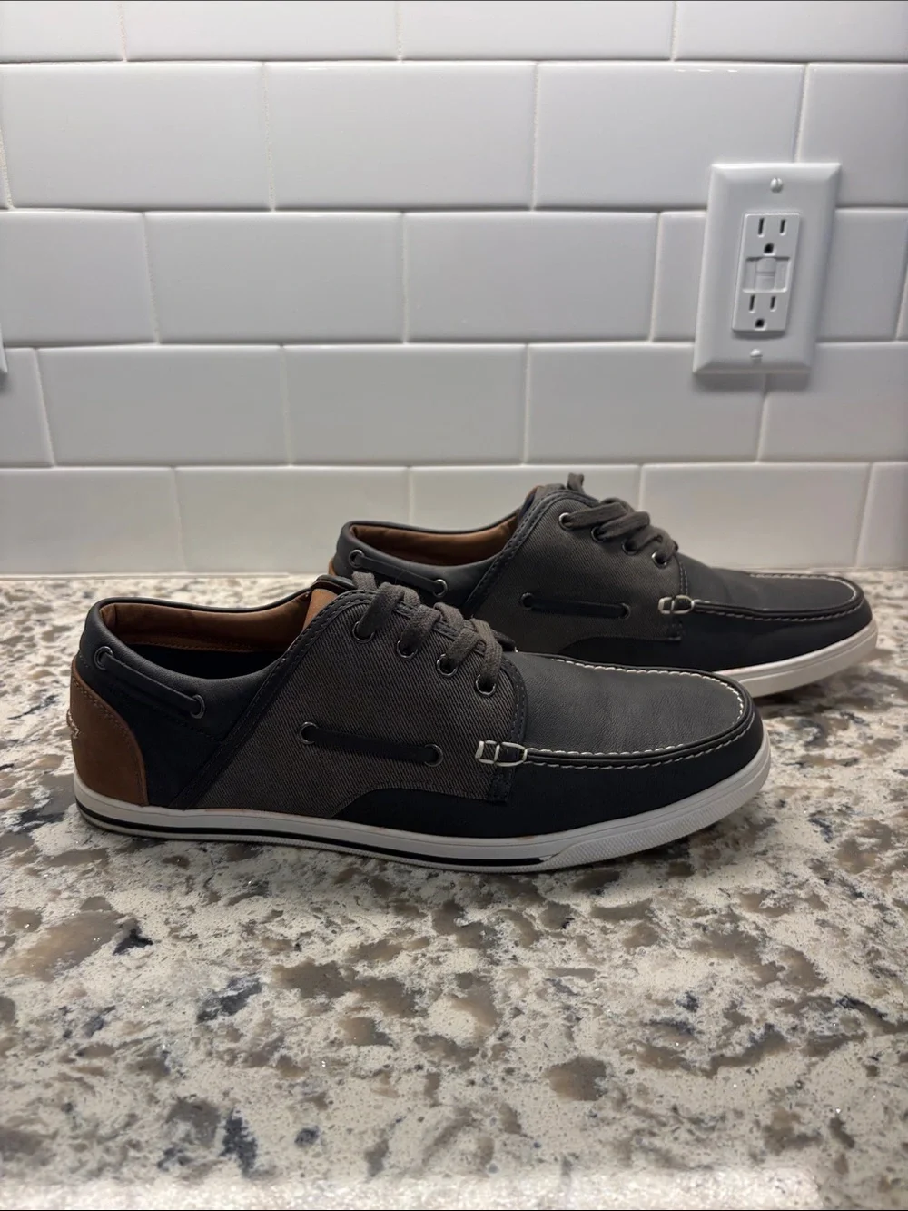 Sonoma Men’s Gray and Brown Boat Shoes